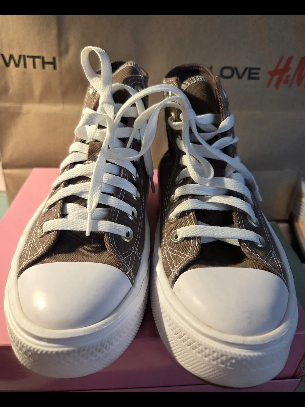 Converse Chuck Taylor All Star Platform High Top Sneakers - Brown